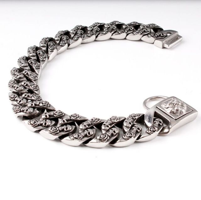 Stainless Steel Gold Dog Collar For Pitbull & Bulldog