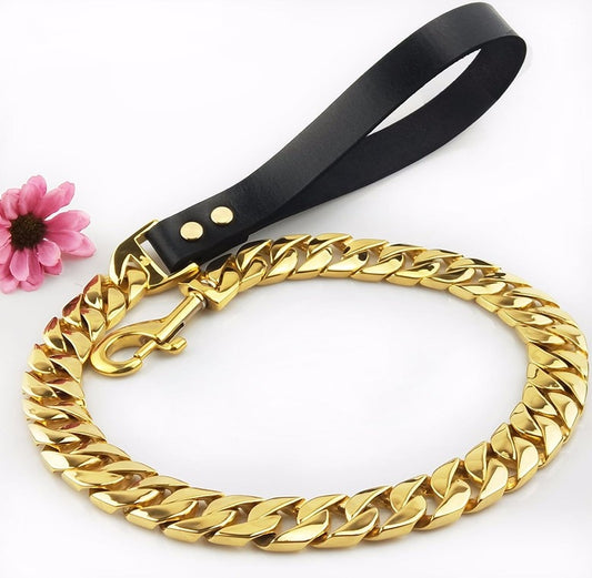 Stainless Super Strong Gold Collar Chain Leash