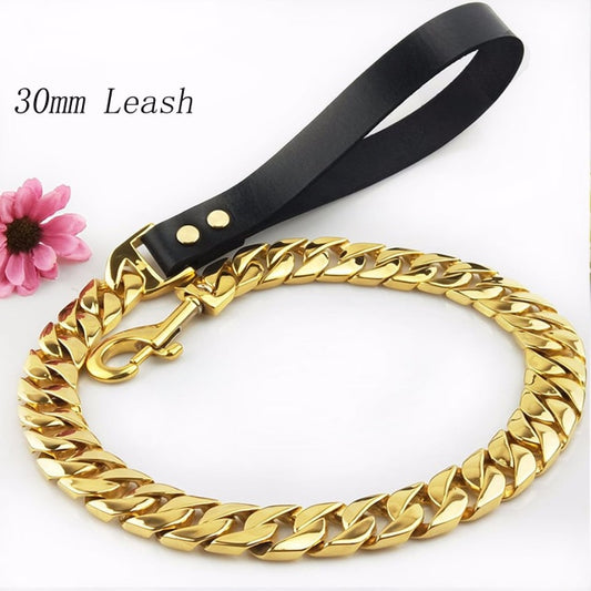 Stainless Super Strong Gold Collar Chain Leash