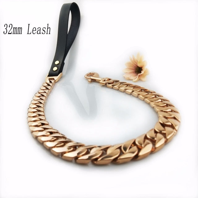 Stainless Super Strong Gold Collar Chain Leash
