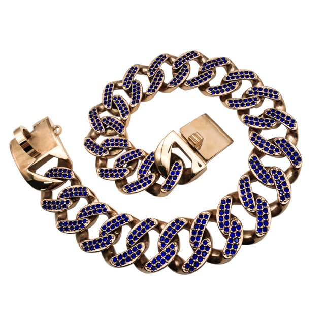 Large Dog Gold Rhinstone Collar Chain for Big Dog