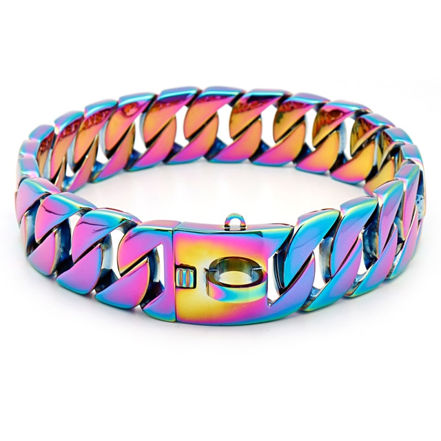 Strong Metal Gold Chain Collars For Large Dogs