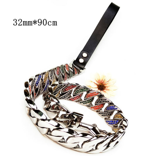Dog Diamond Steel Collar For Big Dog