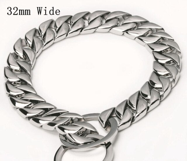 Smooth Stainless Steel Gold Metal Collar For Dog