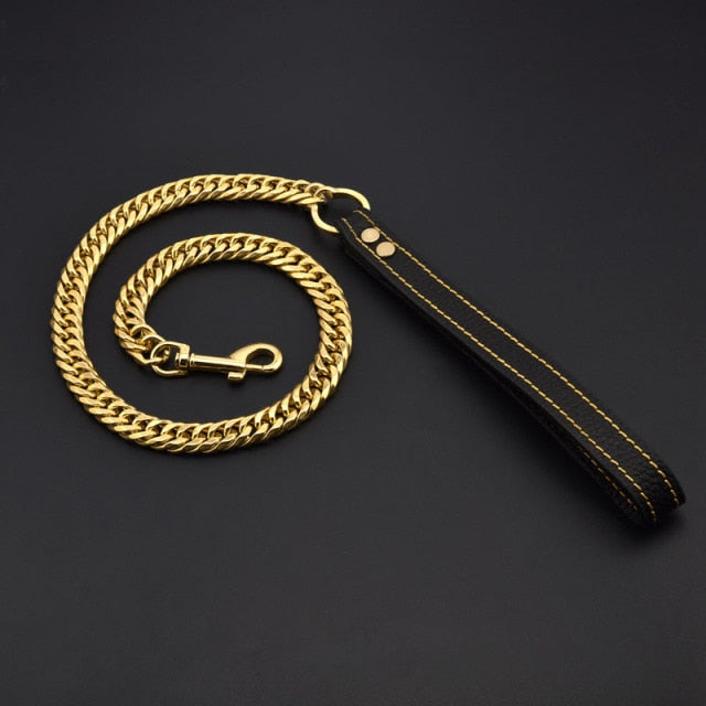 Dog Gold Chain Leash