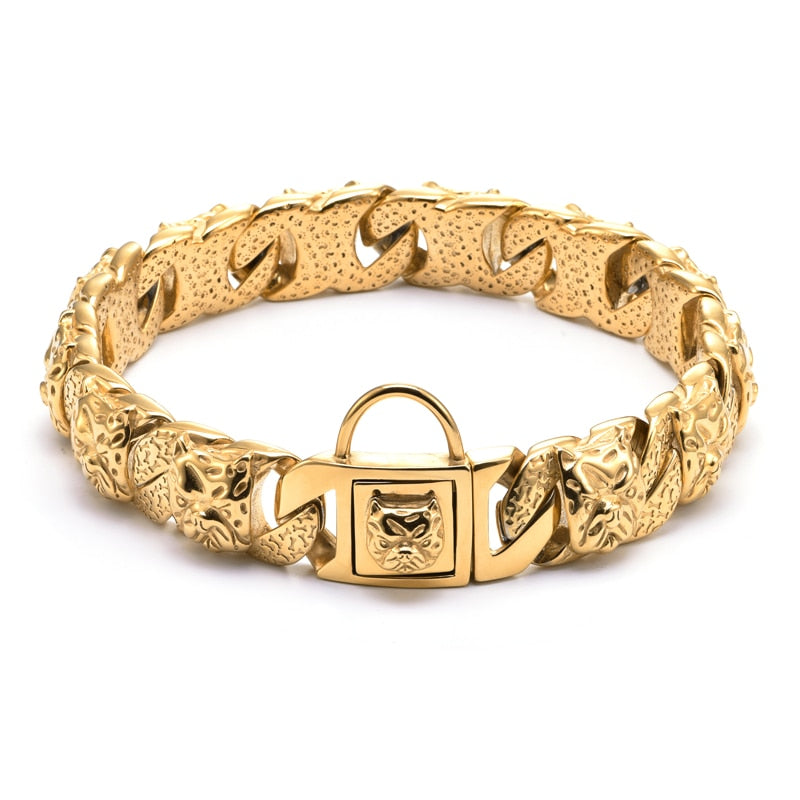 Bully Collar Pitbull Gold Design Chain for Dog
