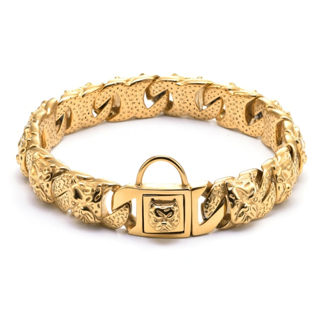 Bully Collar Pitbull Gold Design Chain for Dog