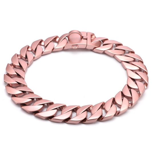 Dog Collar Pink Chain Cuban
