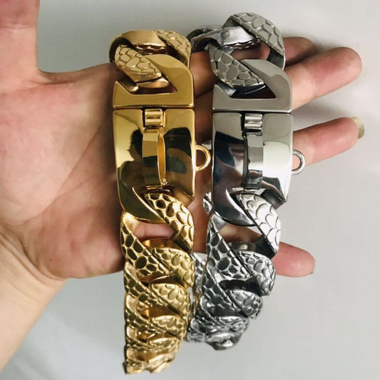 Stainless Steel Gold Dog Collar Chain for Pitbull & Bulldog