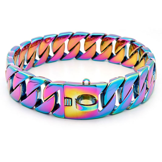 Strong Metal Gold Chain Collars For Large Dogs