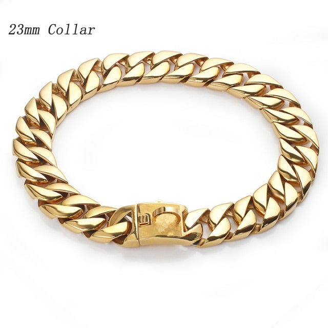 Cuban Gold Chain Collar Stainless for Big Dog