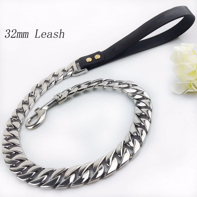 Dog Collar Leash With Stainless Steel